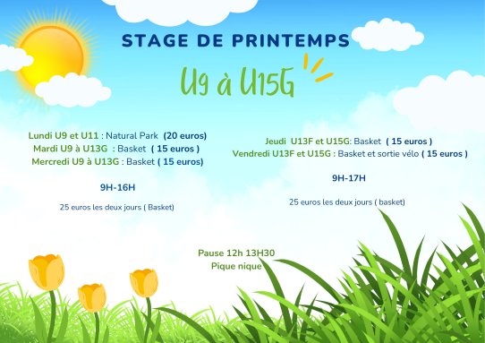 Stage printemps 🏀